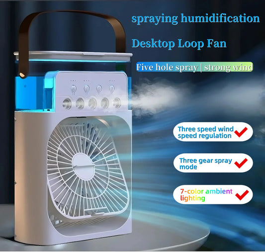 Spray fan portable household three in one